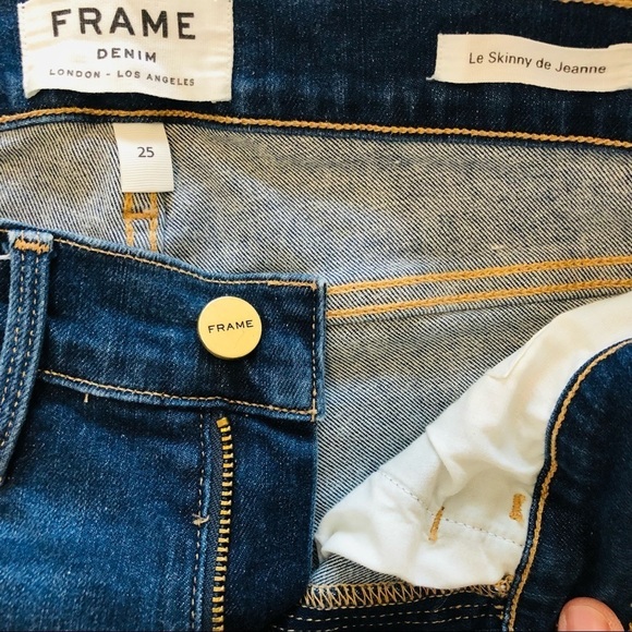 FRAME Medium Rise Medium Wash Denim Blue Jeans 25 Classic - Picture 9 of 15